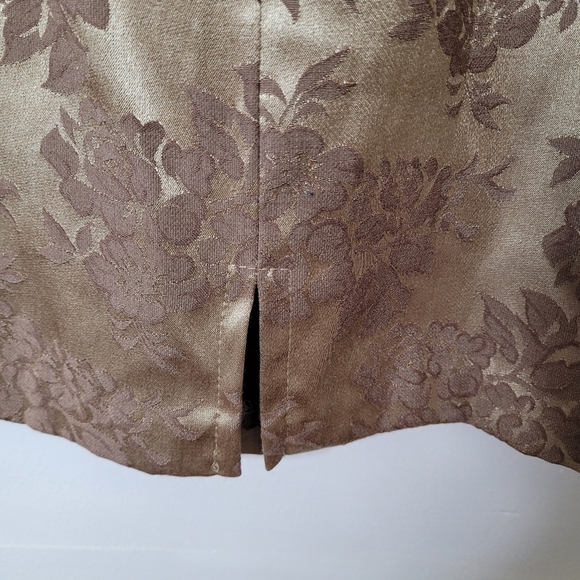 My Michelle Vintage 90s Strapless Dress Gold Brocade Satin Bow Size 3/4 NWT - Picture 7 of 10